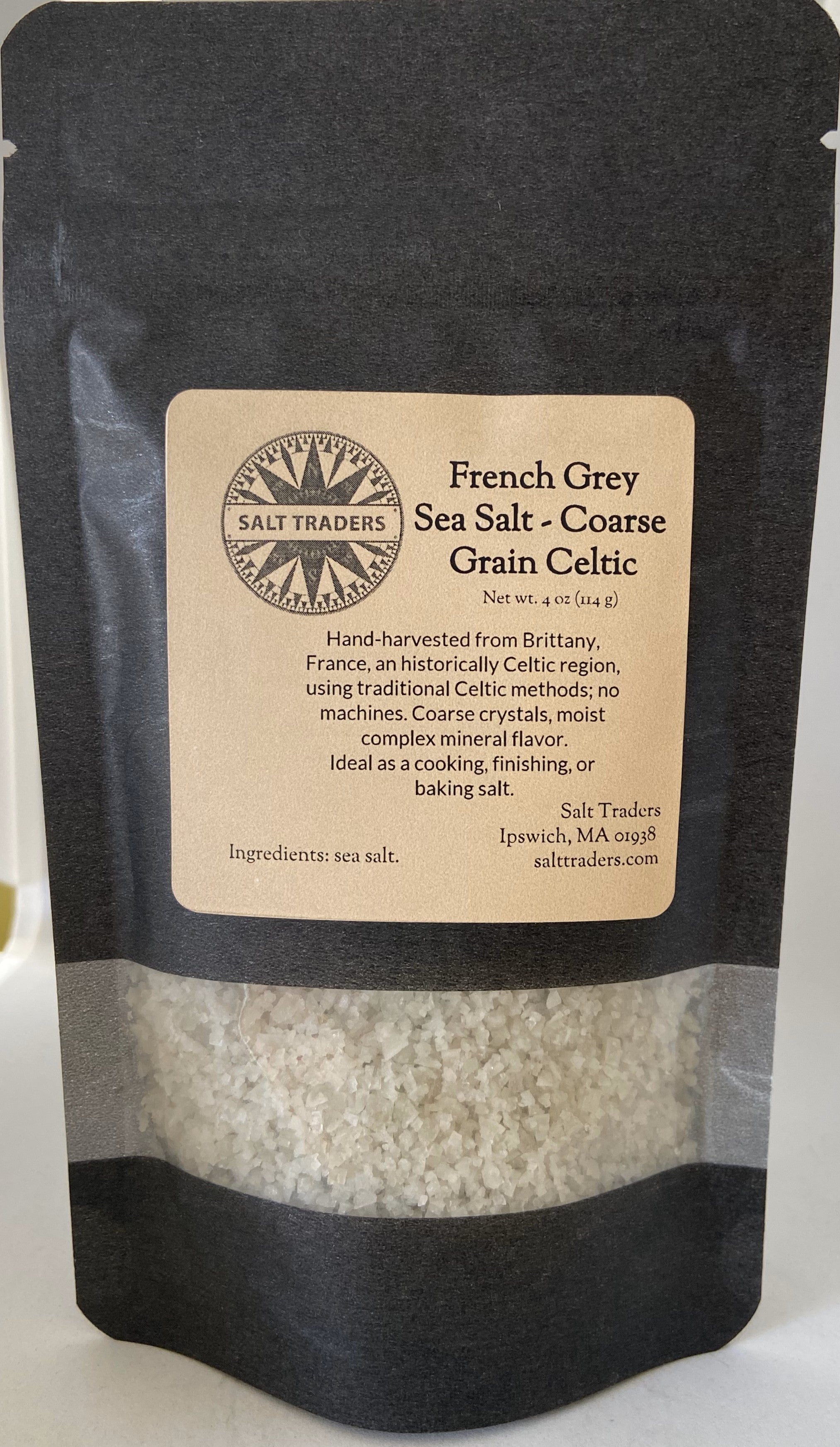French Harvest Celtic Salt - Sal marina gris francés Sel Gris (14 onzas,  grano fino) más de 82 minerales, sal mineral marina prémium en bolsa de