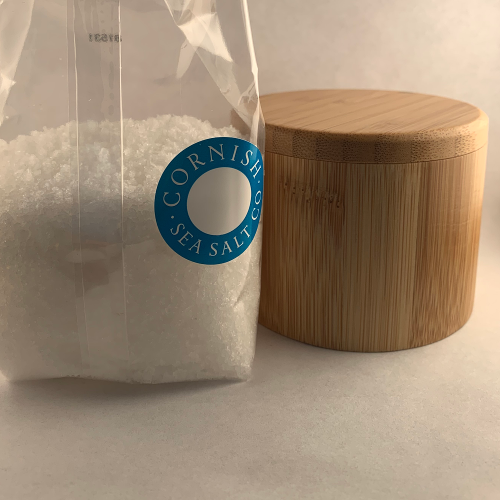 Bamboo Salt Box with Cornish Sea Salt
