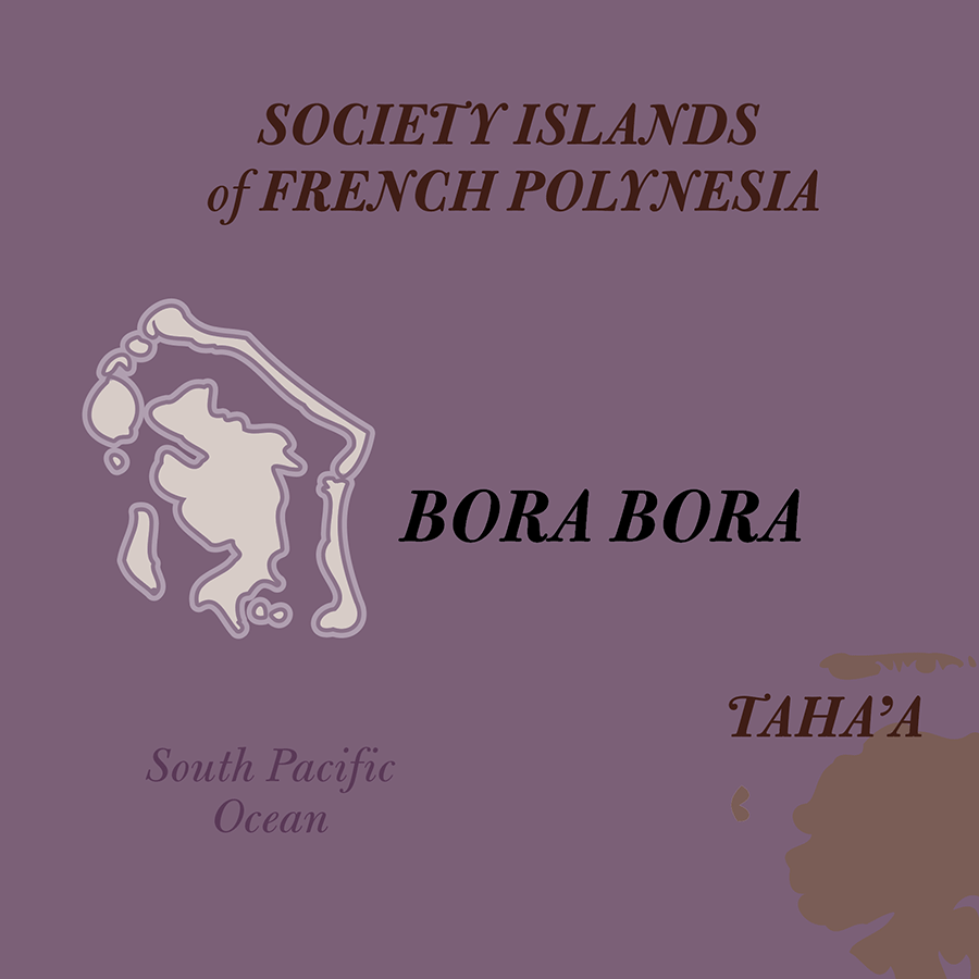 Map of Bora Bora French Polynesia